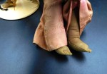 2 ethnic silk cloth dolls leg